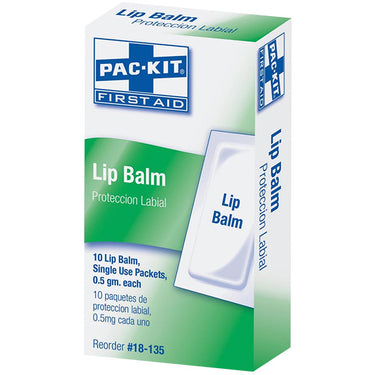 Lip Balm Packets, 0.5 g, 10/Box